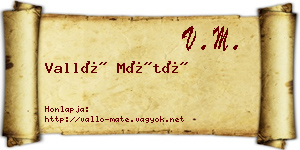 Valló Máté névjegykártya