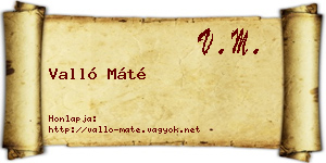 Valló Máté névjegykártya